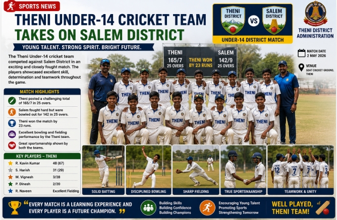 Theni Under-14 Cricket Team Takes on Salem District
